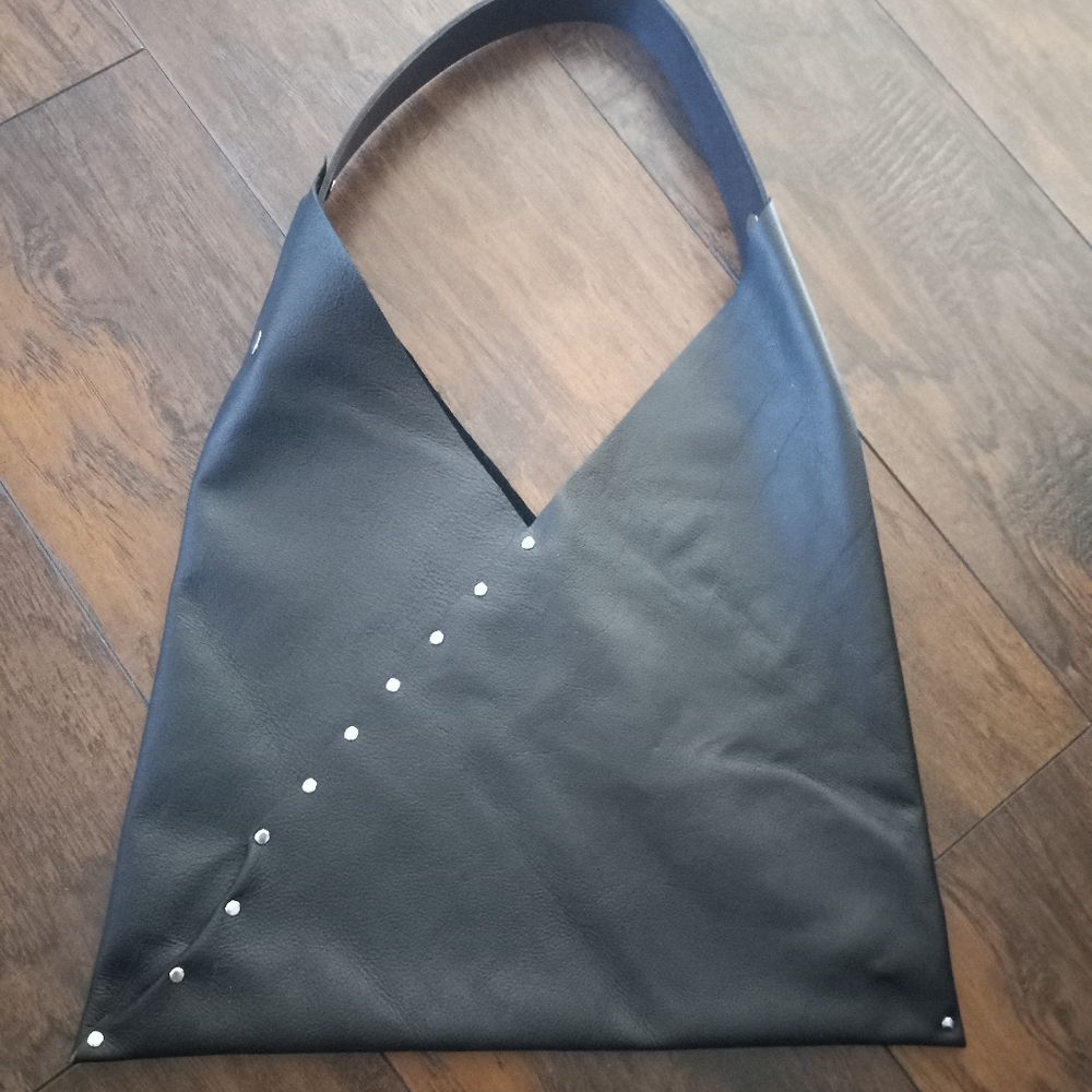 Elegant Womens Black Leather Hobo Bag Handcrafted By J.Monique - Picture 13 of 14